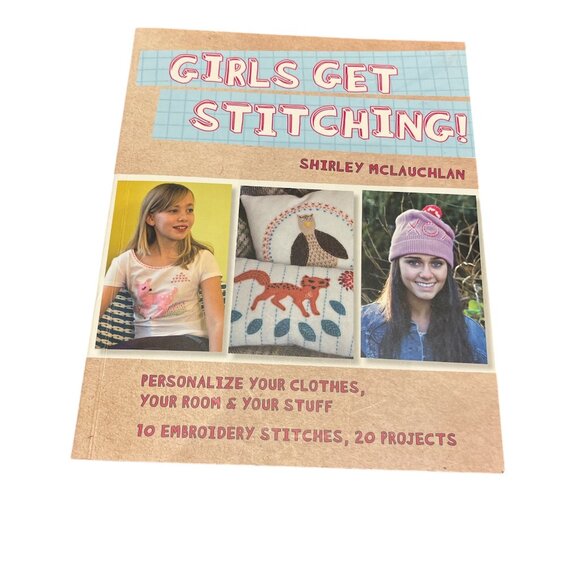 BOOK Girls Get Stitching! by Susan McLaughlin DIY Sewing Cards Gift Tags Scarves - Picture 1 of 8